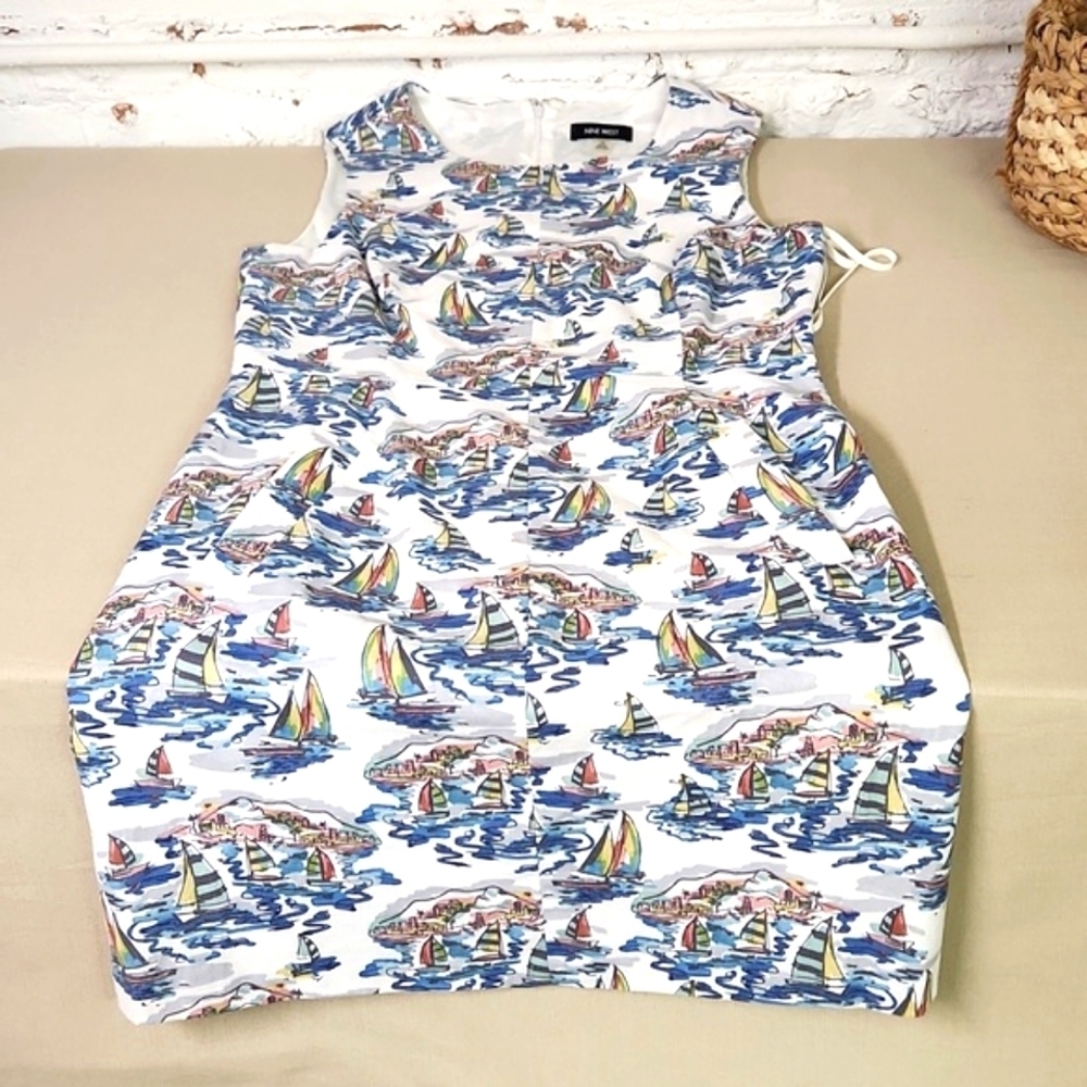Vacation/ Boat themed dress. Nine West  Linen  Size 14 Cruise